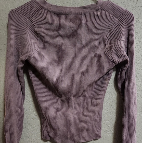 Mauve long sleeve cropped cardigan - Picture 2 of 3